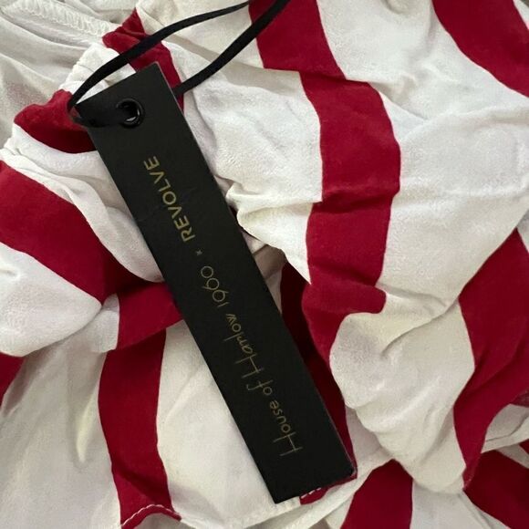 House of Harlowe Claudine Top in White & Red Size S - Picture 5 of 8